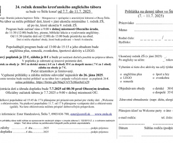 Aktuality / Oznámenie a prihláška na 24. ročník denného kresťanského anglického tábora vo Štôle - foto