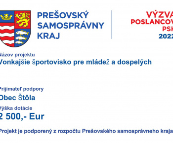 Projekty obce / Vonkajšie športovisko pre mládež a dospelých ,, Projekt je podporený z rozpočtu PSK 