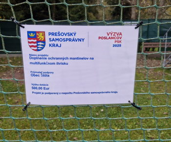 Projekty obce / Doplnenie ochranných mantinelov na multifunkčnom ihrisku ,, Projekt je podporený z rozpočtu PSK 