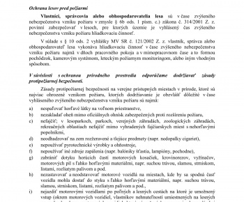 Aktuality / Vyhlásenie času zvýšeného nebezpečenstva vzniku požiaru od 04.05.2026 do odvolania - foto