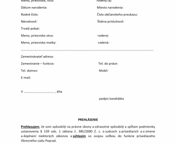 Aktuality / Voľba prísediaceho Okresného súdu v Poprade - foto