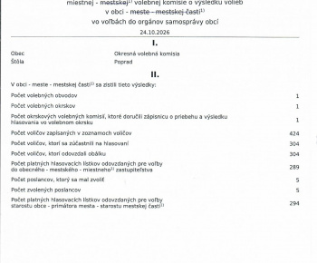 Aktuality / Zápisnica MVK o výsledku volieb v obci  - foto