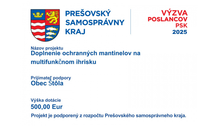 Doplnenie ochranných mantinelov na multifunkčnom ihrisku ,, Projekt je podporený z rozpočtu PSK 