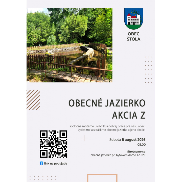 Obecné jazierko - Akcia Z v sobotu dňa 08. augusta o 9.00 hod pri obecnom jazierku